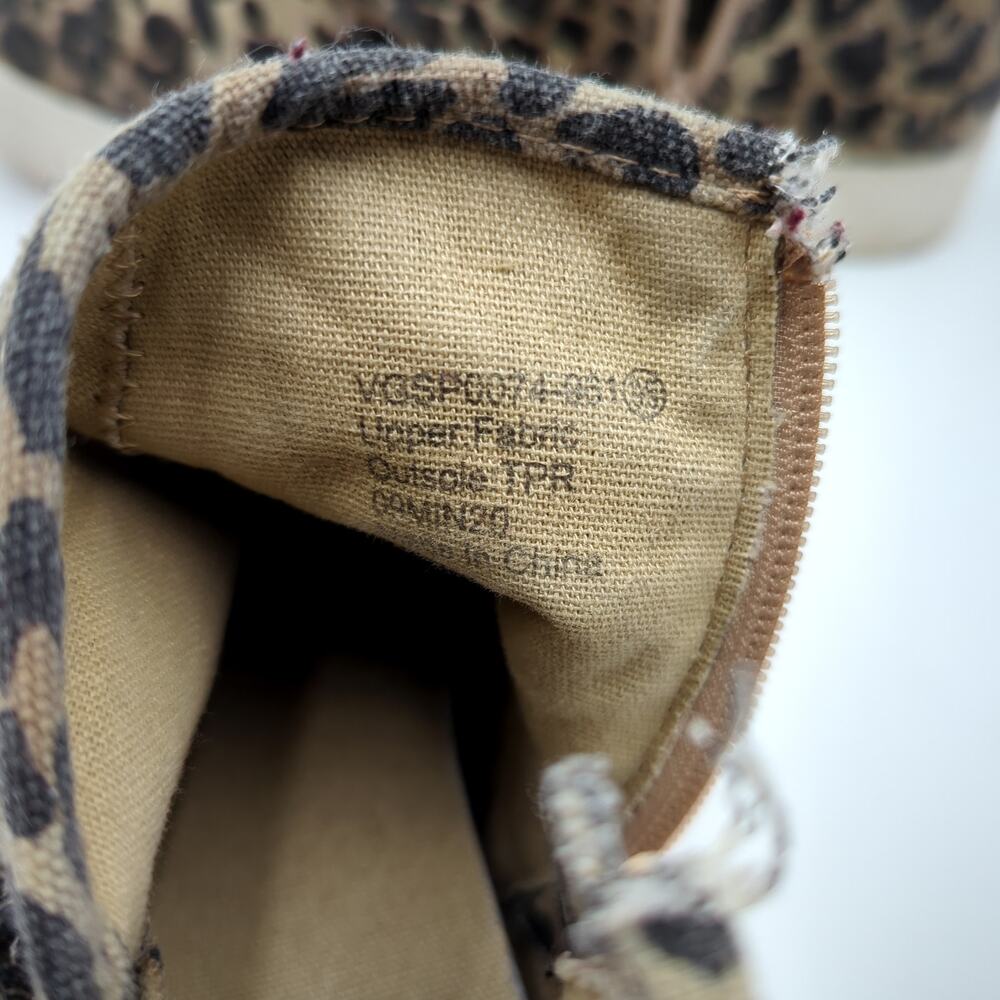 Very G 9.5 Leopard Canvas High-Top Sneakers, Tan/Black, Fair - Picture 5 of 5